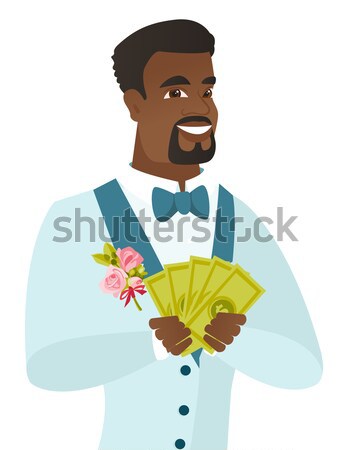 Young african-american groom giving thumb up. Stock photo © RAStudio