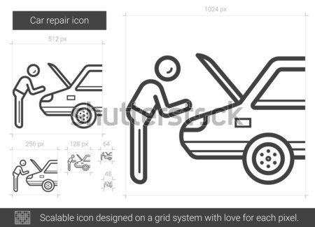Autójavítás vonal ikon vektor izolált fehér Stock fotó © RAStudio