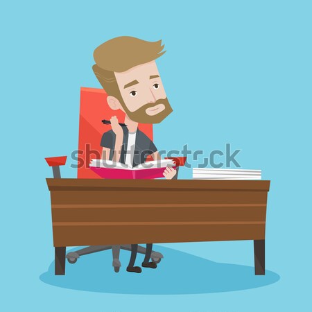 Stock photo: Signing of business contract vector illustration.