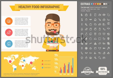 Stok fotoğraf: Gıda · şablon · elemanları · simgeler · özelleştirilebilir