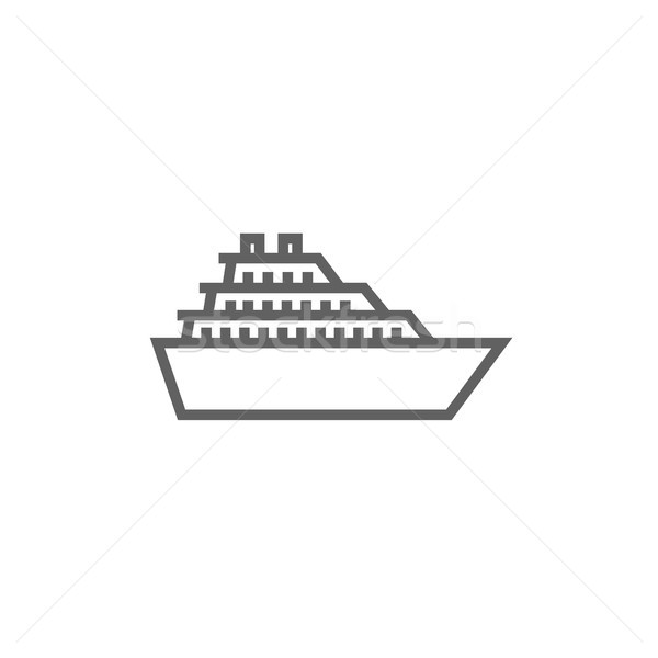 Cruiseschip lijn icon hoeken web mobiele Stockfoto © RAStudio