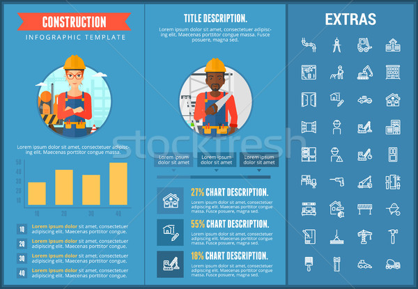 Stock photo: Construction infographic template and elements.