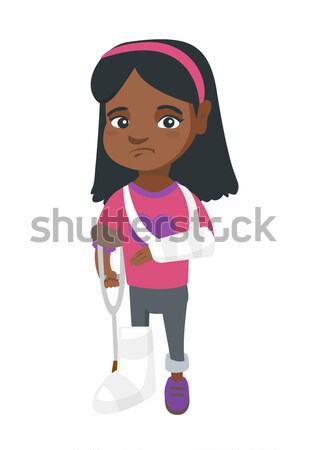 Little african-american girl with a fake mustache. Stock photo © RAStudio