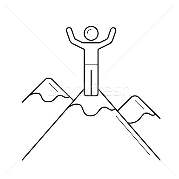 Mountain climber line icon. Stock photo © RAStudio