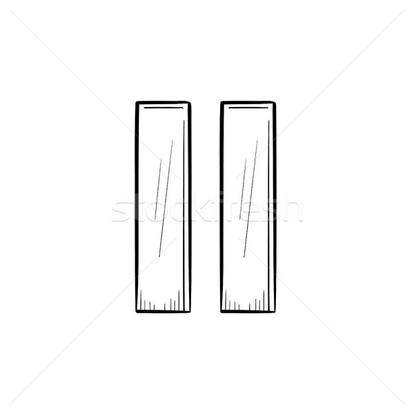 Pause button hand drawn outline doodle icon. Stock photo © RAStudio
