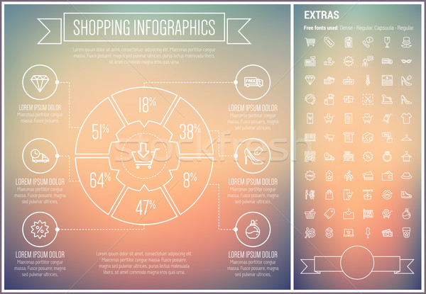 Stock photo: Shopping Line Design Infographic Template