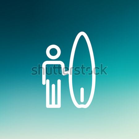 Wakeboarder thin line icon Stock photo © RAStudio