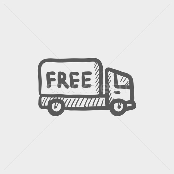 Free delivery van sketch icon Stock photo © RAStudio