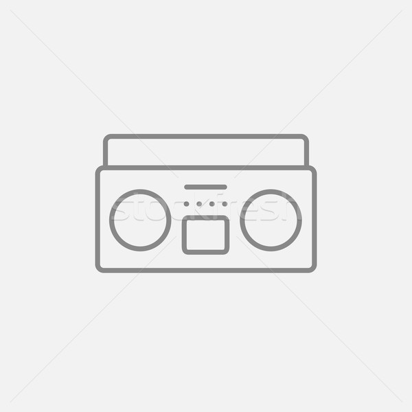 Radio casetă player linie icoană web Imagine de stoc © RAStudio