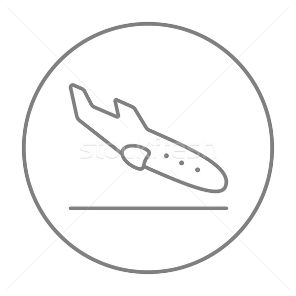 Landing aircraft line icon. Stock photo © RAStudio