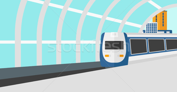 Background of modern train arriving at the station. Stock photo © RAStudio