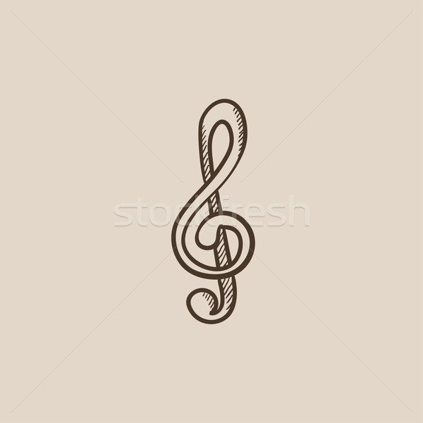 G-clef sketch icon. Stock photo © RAStudio