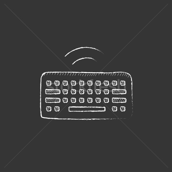 Kablosuz klavye tebeşir ikon Stok fotoğraf © RAStudio