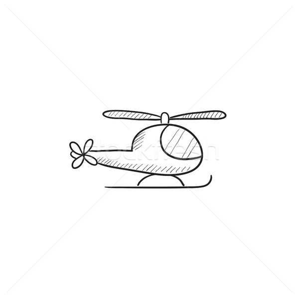 直升機 素描 圖標 向量 孤立 手工繪製 商業照片 © RAStudio