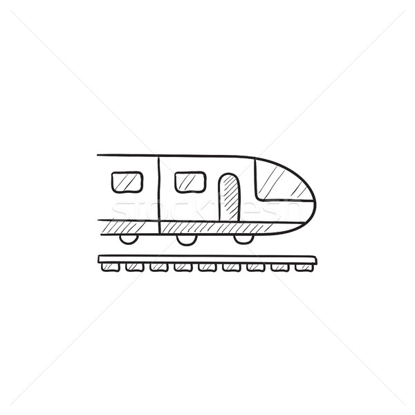 Modern mare viteza tren schiţă icoană vector Imagine de stoc © RAStudio