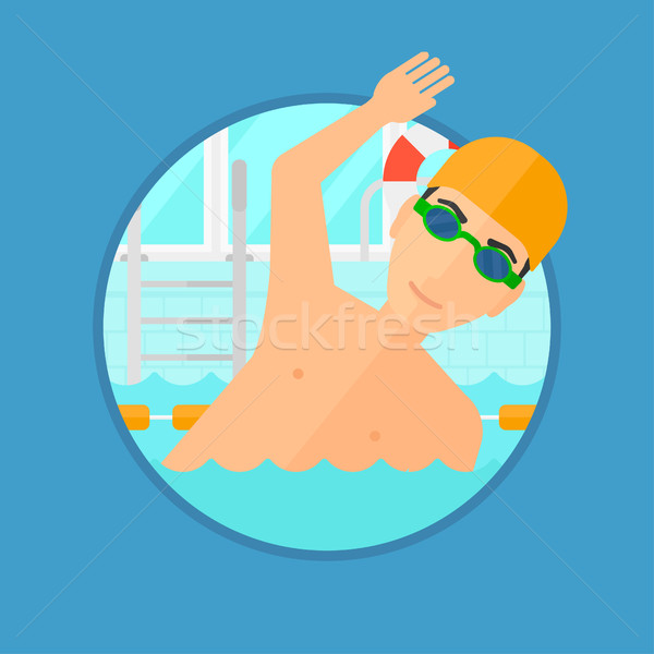 Man swimming in pool. Stock photo © RAStudio