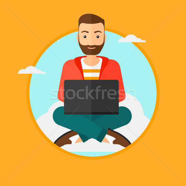 Man using cloud computing technology. Stock photo © RAStudio