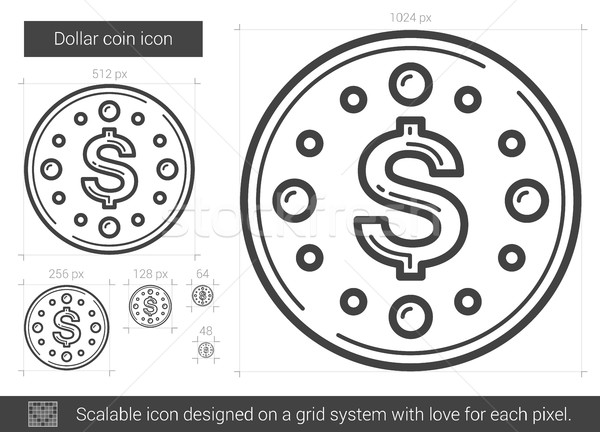 Stock foto: Dollar · Münze · line · Symbol · Vektor · isoliert