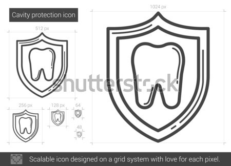 Holte bescherming lijn icon vector geïsoleerd Stockfoto © RAStudio
