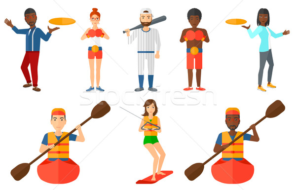 Stock photo: Vector set of sport characters.