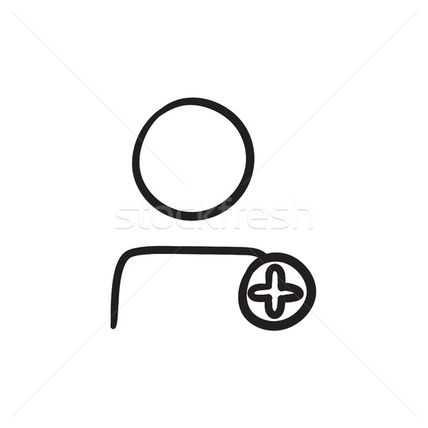 User profile with plus sign sketch icon. Stock photo © RAStudio