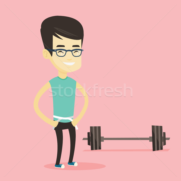 Man measuring waist vector illustration. Stock photo © RAStudio