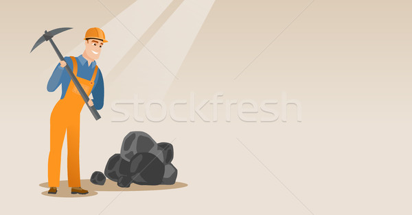 作業 白人 男性 ヘルメット 石炭 鉱山 ストックフォト © RAStudio