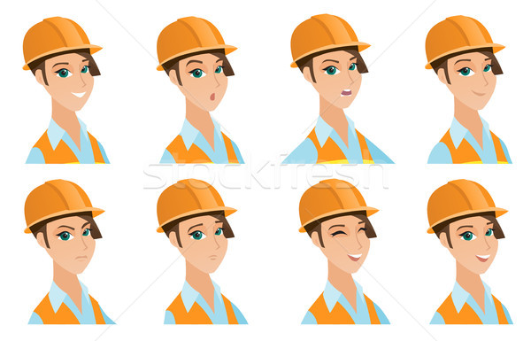 Vector set of builder characters. Stock photo © RAStudio