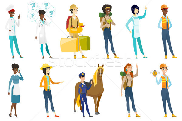 Professional women vector illustrations set. Stock photo © RAStudio