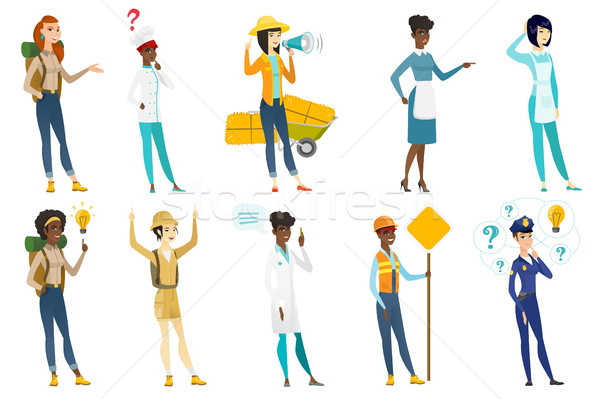 Professional women vector illustrations set. Stock photo © RAStudio