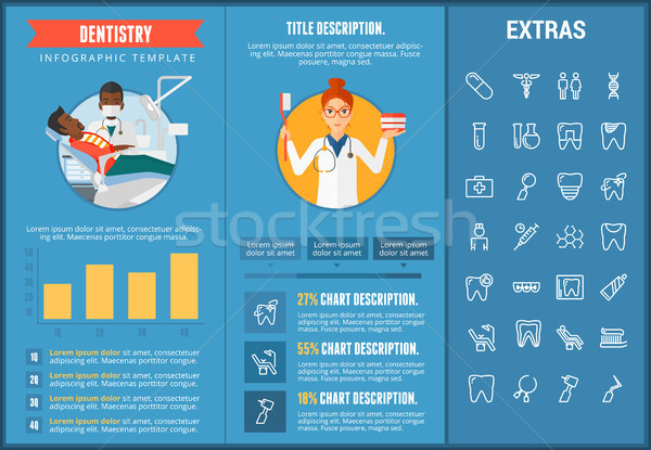 歯科 インフォグラフィック テンプレート 要素 アイコン カスタマイズ可能な ストックフォト © RAStudio