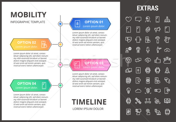 Mobilità infografica modello elementi icone timeline Foto d'archivio © RAStudio