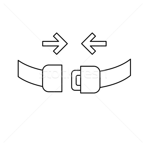 Сток-фото: сиденье · пояса · линия · икона · безопасности · вектора