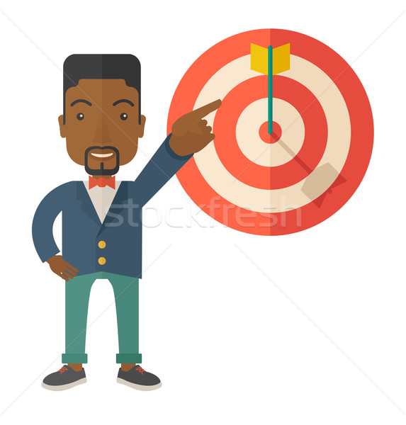 Black salesman hit the sales target. Stock photo © RAStudio