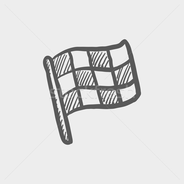 Checkered flag for racing sketch icon Stock photo © RAStudio