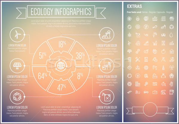 Ecology Line Design Infographic Template Stock photo © RAStudio