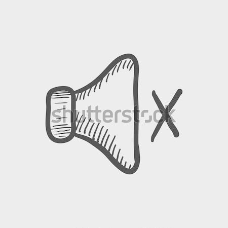 Stumm Lautsprecher Symbol gezeichnet Kreide Hand gezeichnet Stock foto © RAStudio