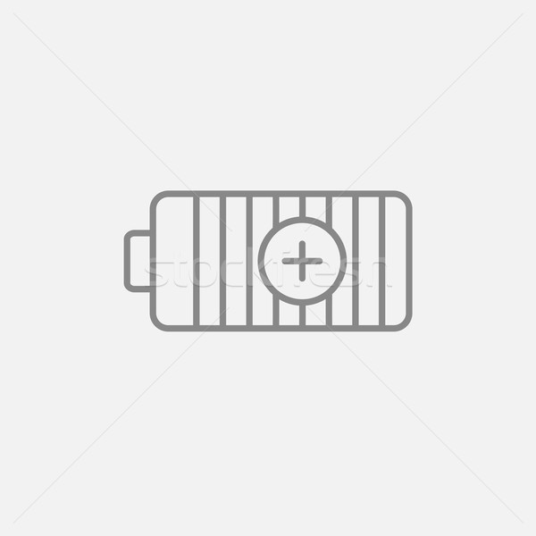 Fully charged battery line icon. Stock photo © RAStudio