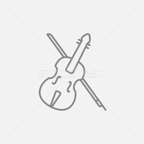 Violino arco line icona web mobile Foto d'archivio © RAStudio