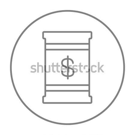 Stock photo: Barrel with dollar symbol line icon.