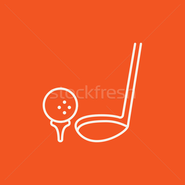 Golf ball and putter line icon. Stock photo © RAStudio