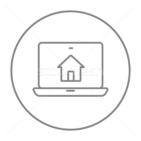 Stock photo: Smart house technology line icon.