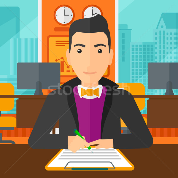 Man signing contract. Stock photo © RAStudio