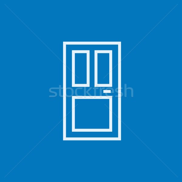 парадная дверь линия икона уголки веб мобильных Сток-фото © RAStudio