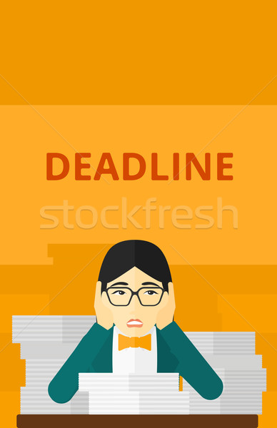 Woman having problem with deadline. Stock photo © RAStudio