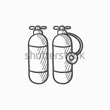 Oxygen tank sketch icon. Stock photo © RAStudio