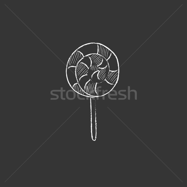 Spiral lollipop. Drawn in chalk icon. Stock photo © RAStudio