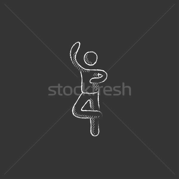 Mężczyzna rysunku łyżwiarz kredy ikona Zdjęcia stock © RAStudio