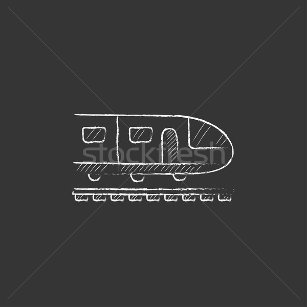 Modern high speed train. Drawn in chalk icon. Stock photo © RAStudio