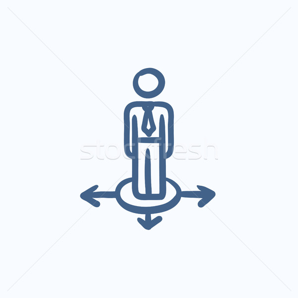 Businessman in three ways sketch icon. Stock photo © RAStudio